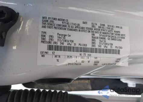 2016 Ford Focus Se из США, поврежденный, VIN 1FADP3K26GL331855